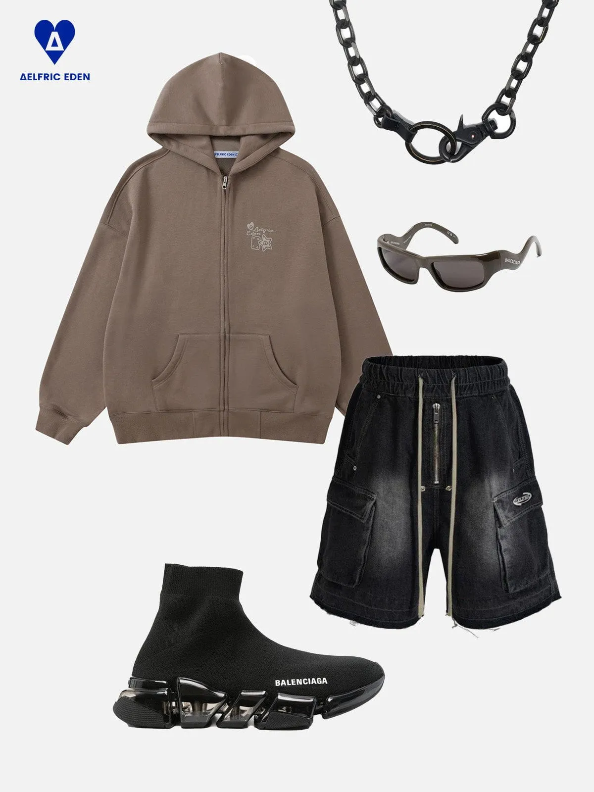 Aelfric Eden Essential Print Zip Up Hoodie