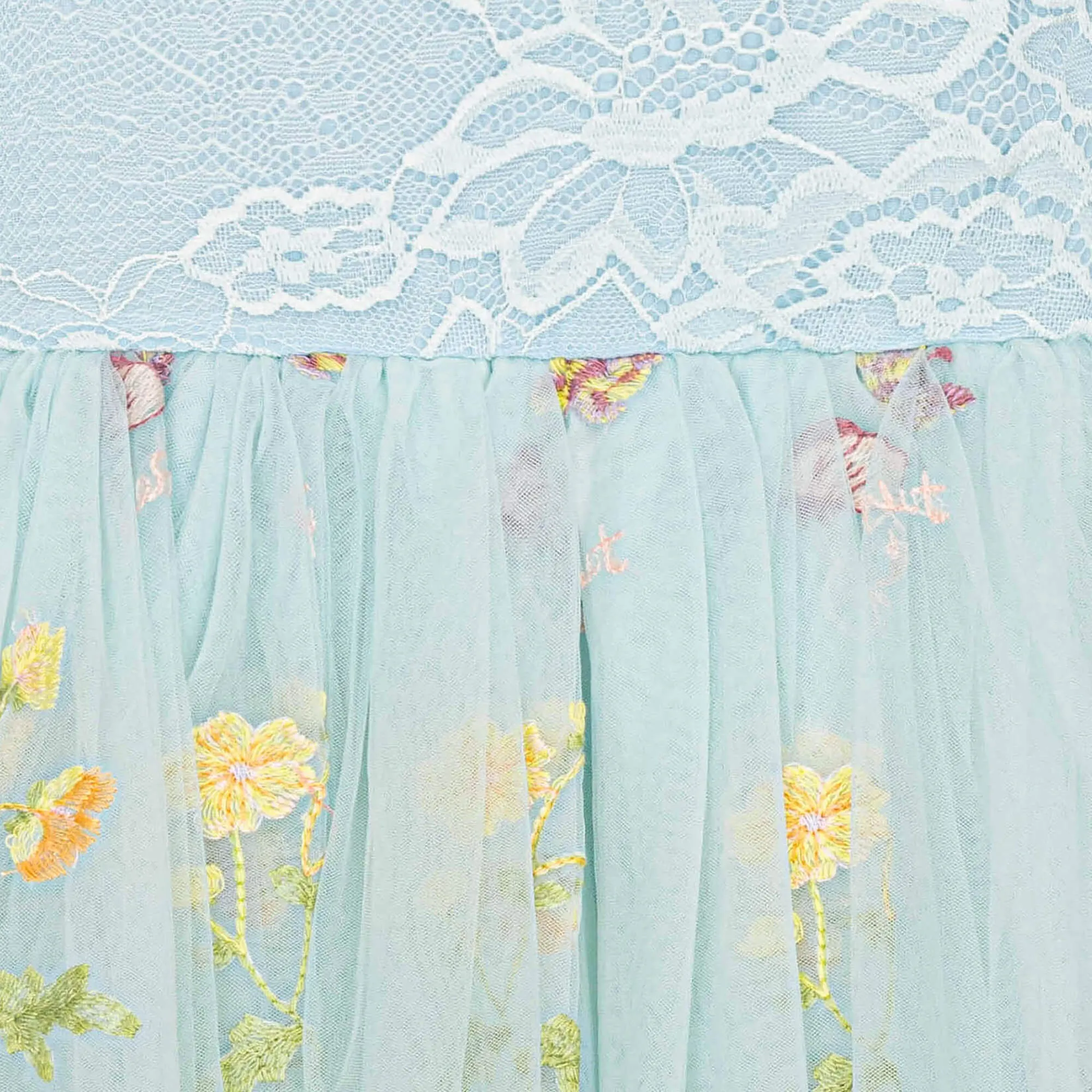Baby Enchanted Dress - Embroidered Sky Blue Lace