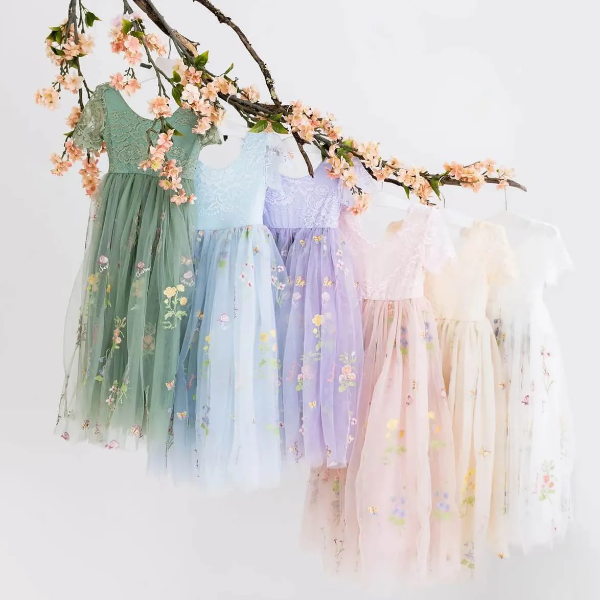 Baby Enchanted Dress - Embroidered Sky Blue Lace