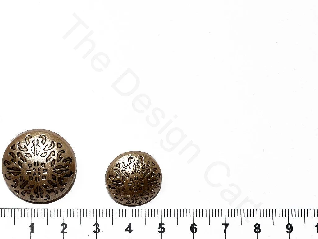 Beige Golden Geometric Metal Suit Buttons