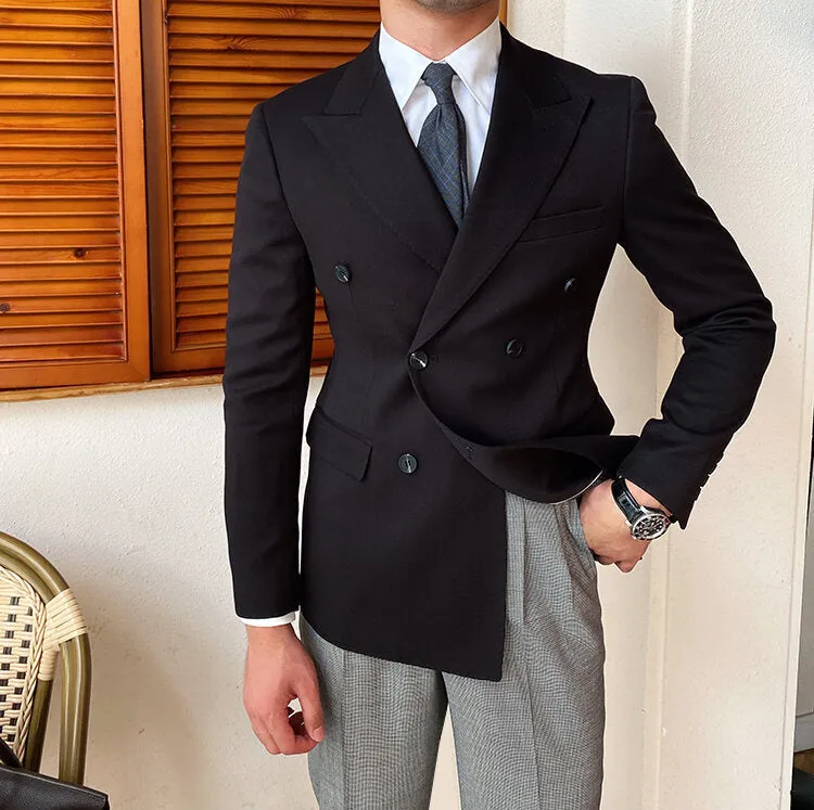 Black Double Breasted Blazer by Italian Vega®