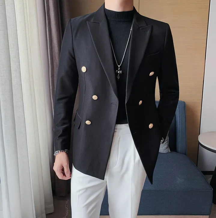 Black Double Breasted One Piece Blazer by ITALIAN VEGA®