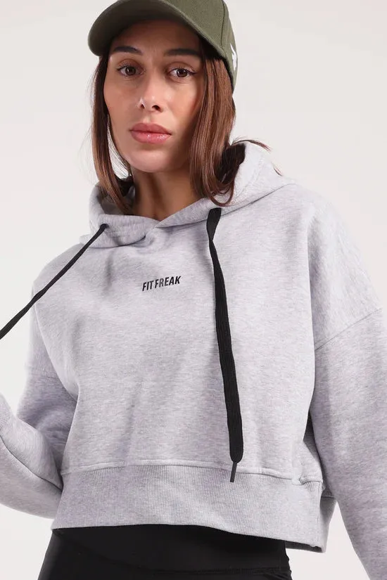 Boxy Cropped Basic Hoodie (40029) - Fit Freak