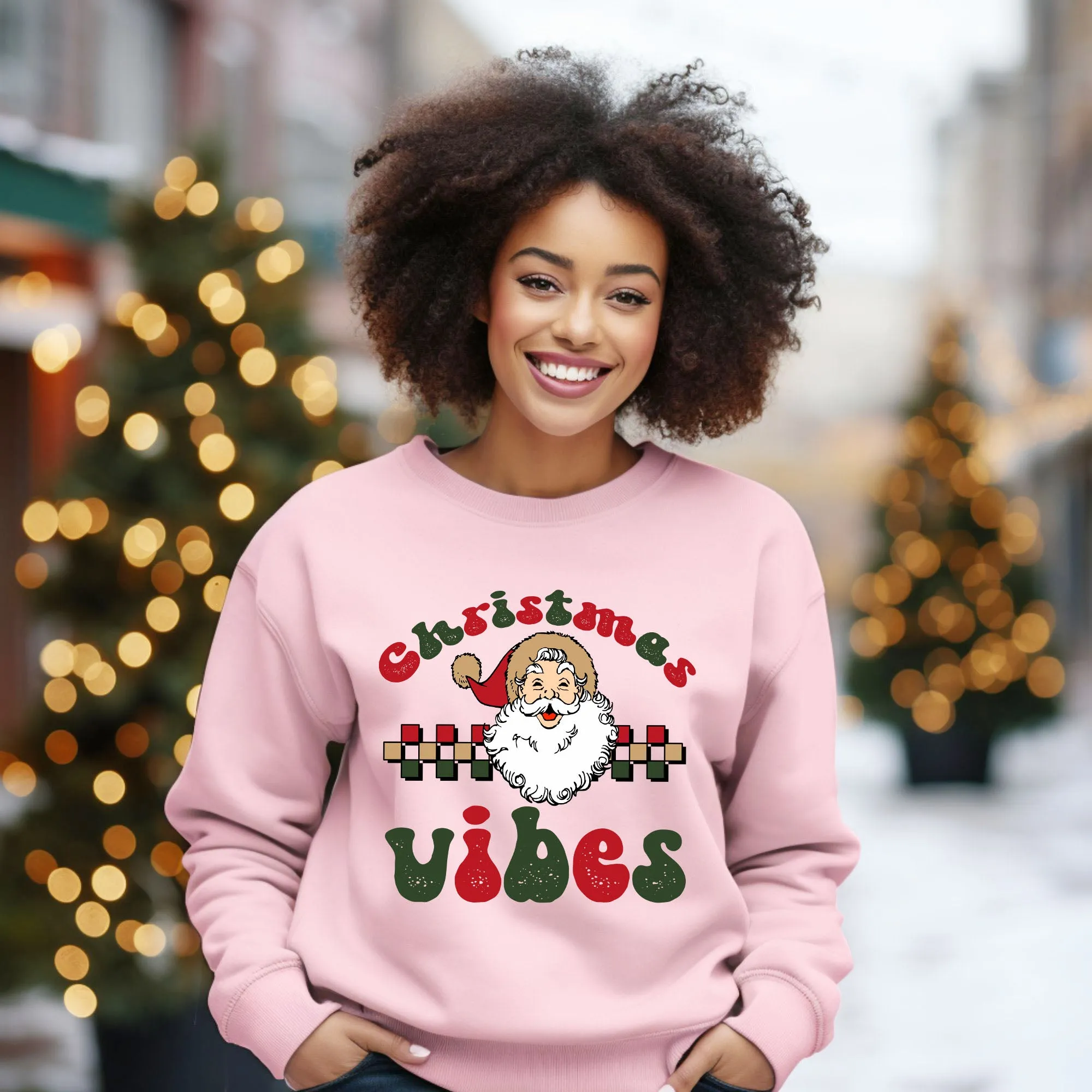 Christmas Vibes Checkered | Sweatshirt