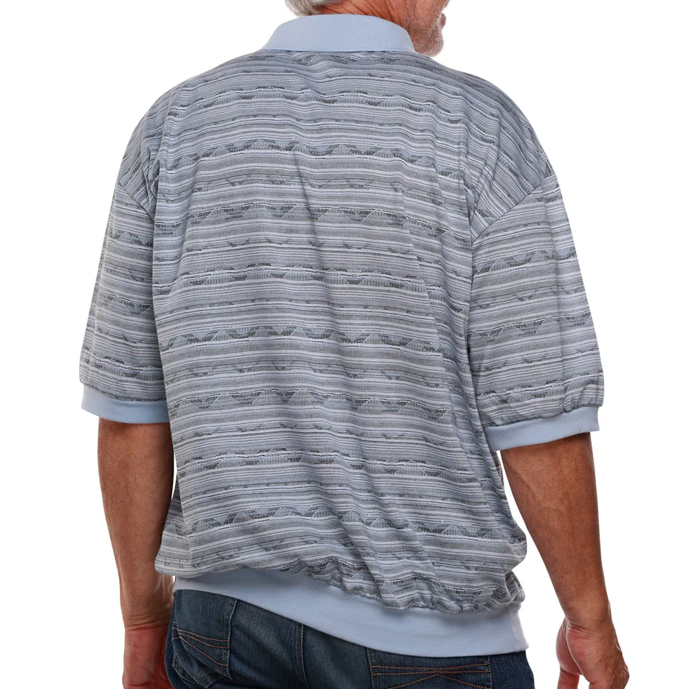 Classics by Palmland Allover Short Sleeve Banded Bottom Shirt - Big and Tall 6191-328