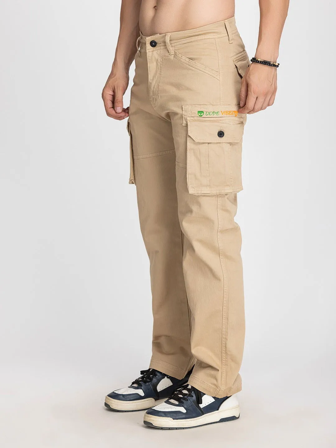 CREAM COTTON CARGO 6-POCKETS DOPE VIBEZ