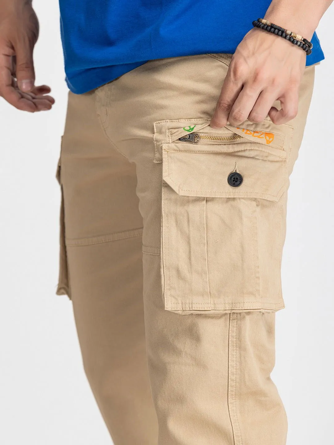 CREAM COTTON CARGO 6-POCKETS DOPE VIBEZ