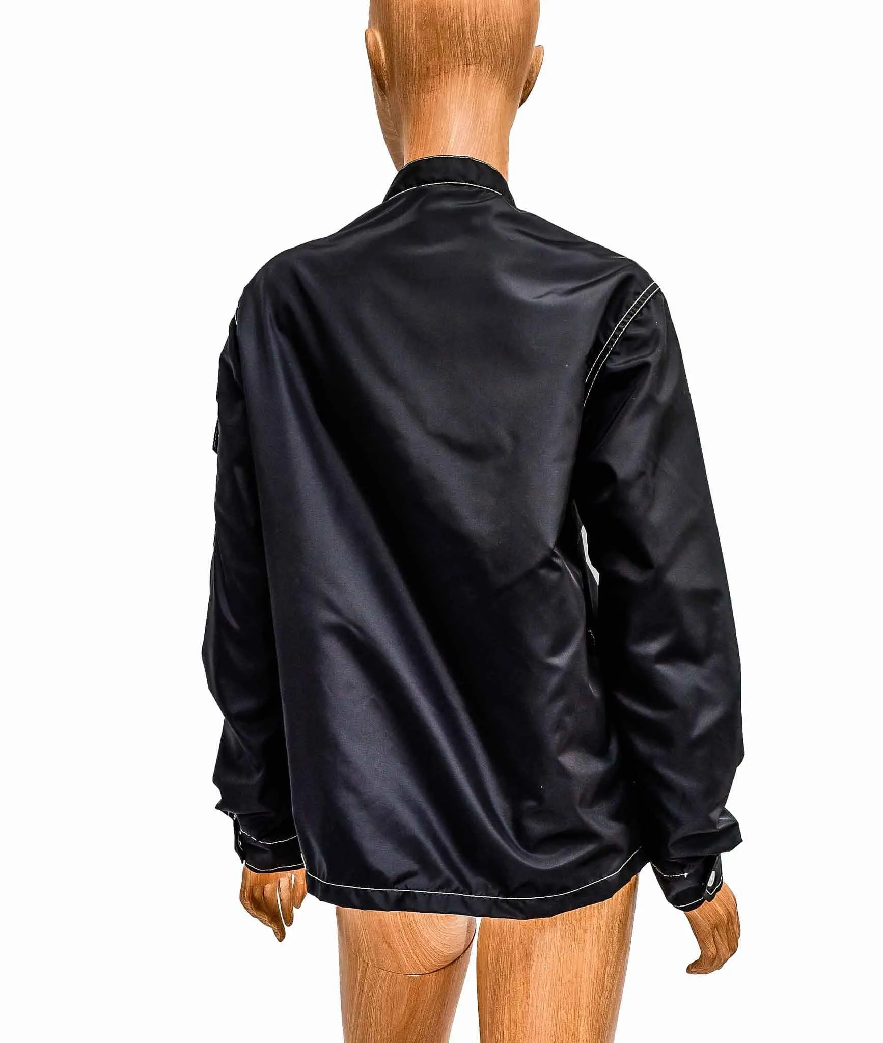 Cropped Trench Jacket with Patch
