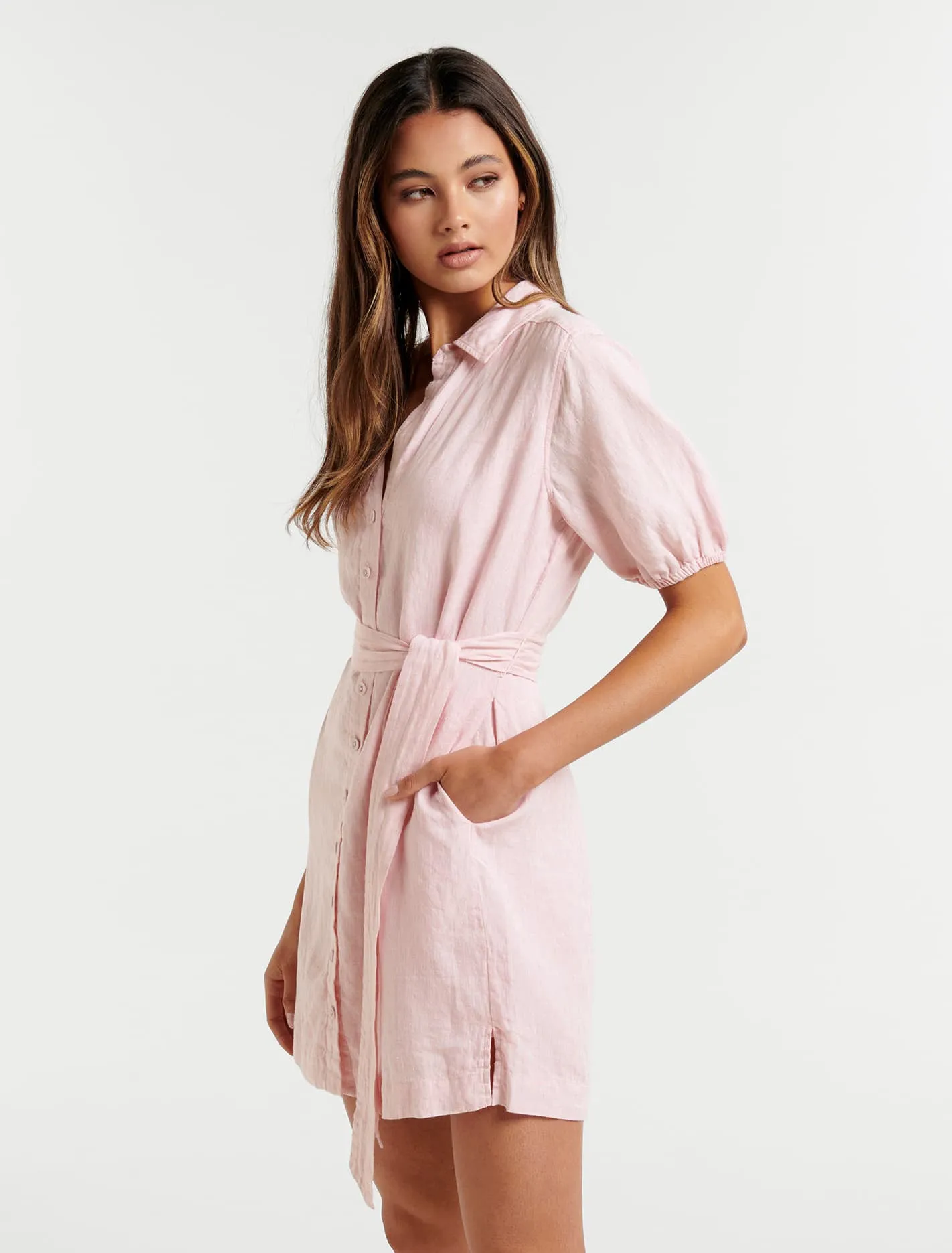Denver Linen Shirt Mini Dress