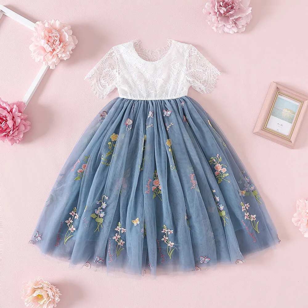 Enchanted Dress - Dusty /White Lace
