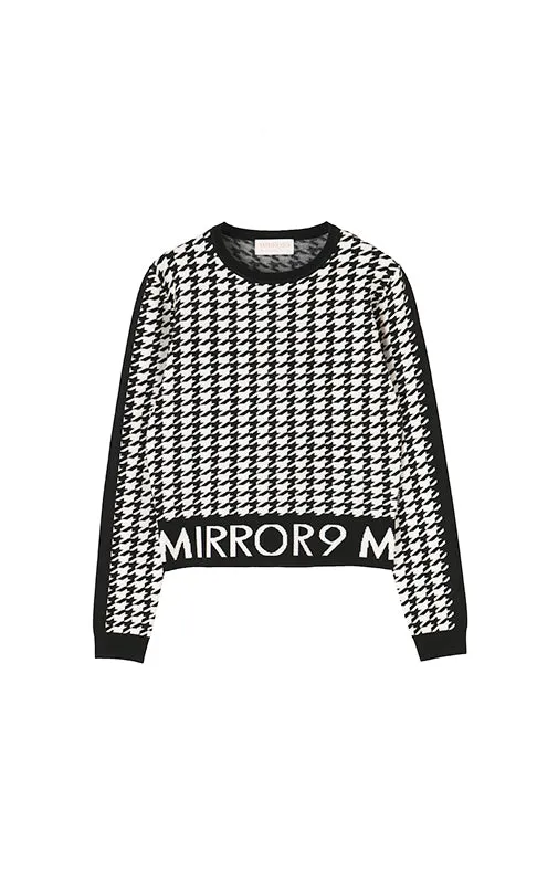 Houndtooth knit tops