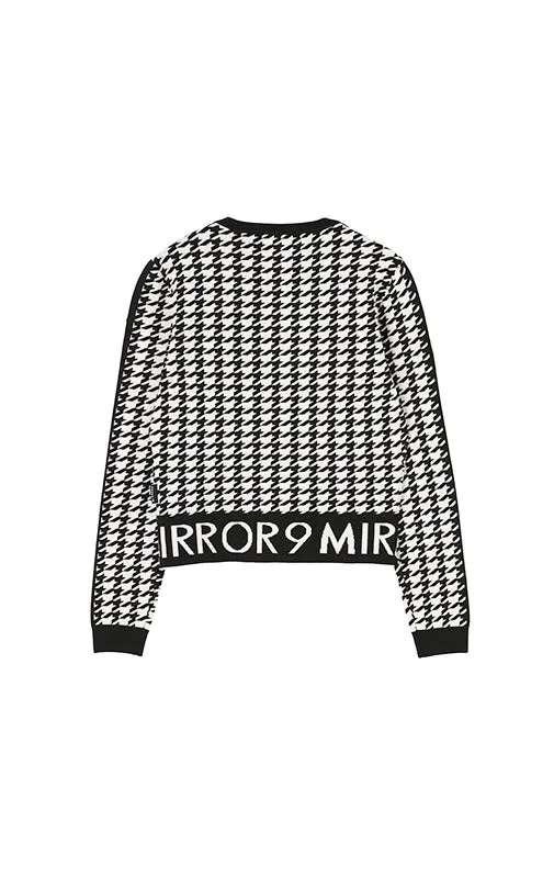 Houndtooth knit tops