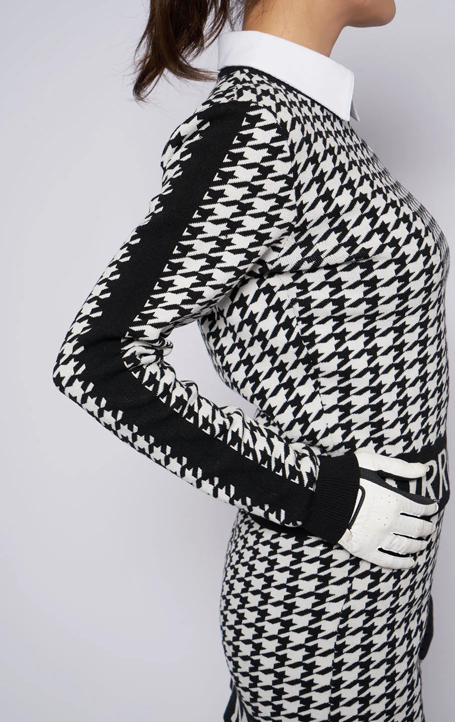 Houndtooth knit tops