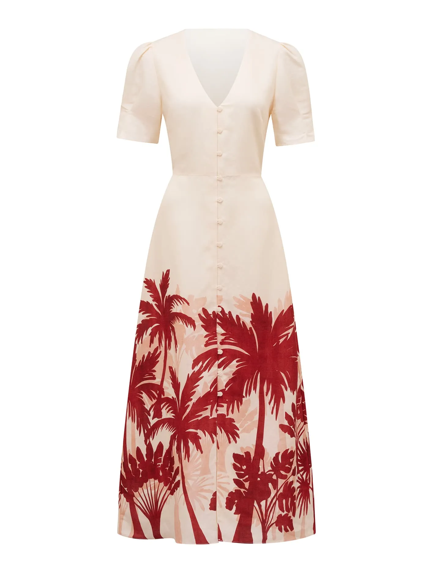 Jaz Printed Linen Midi Dress
