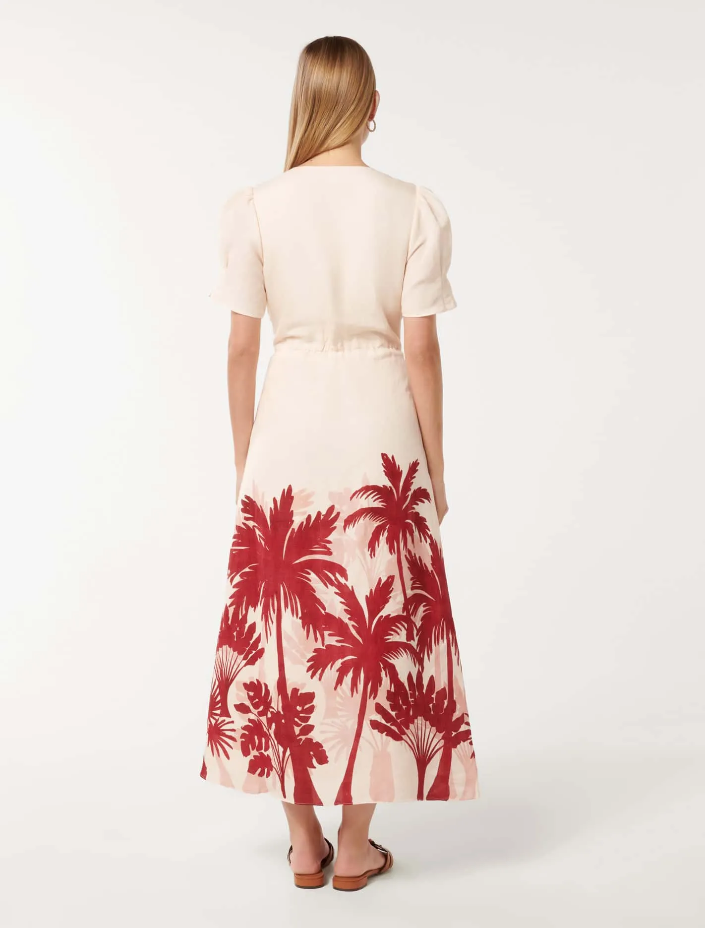 Jaz Printed Linen Midi Dress