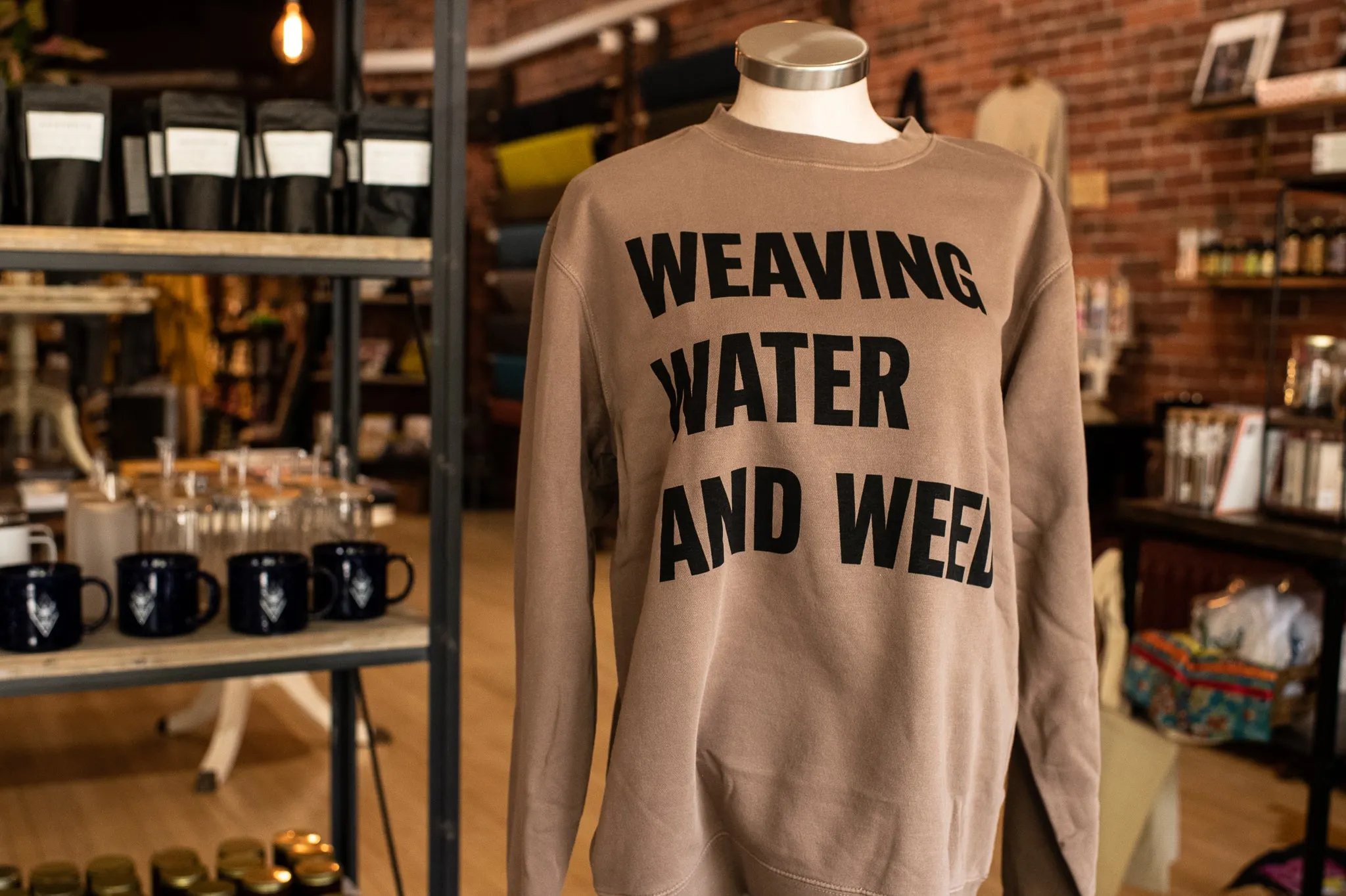 Knitting, Libations and Good Vibrations // Weaving, Water and Weed Sweatshirts