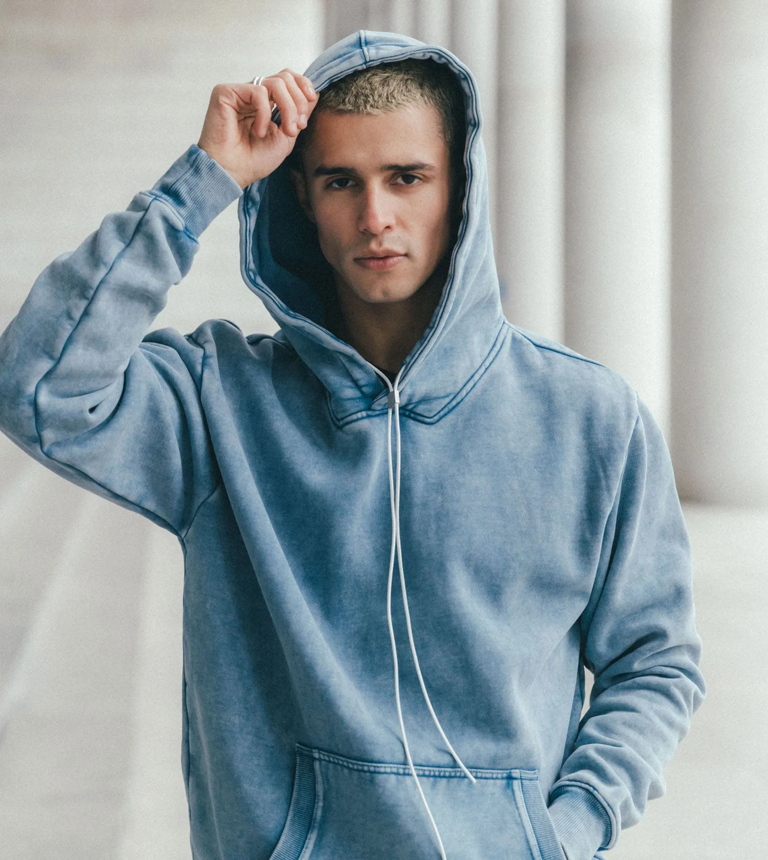 Lowgo Hood Sweat Salt Blue