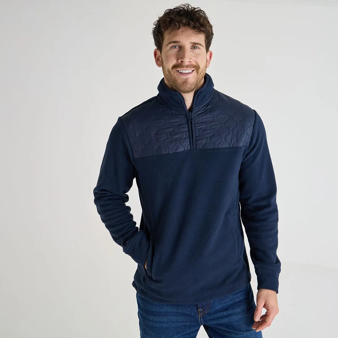 Mens 1/4 Zip Quilted Fleece