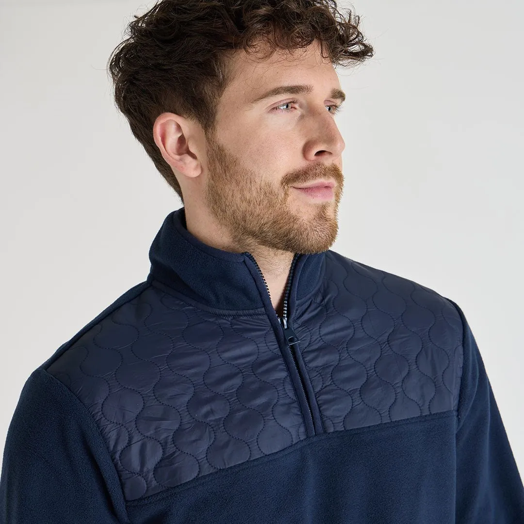 Mens 1/4 Zip Quilted Fleece