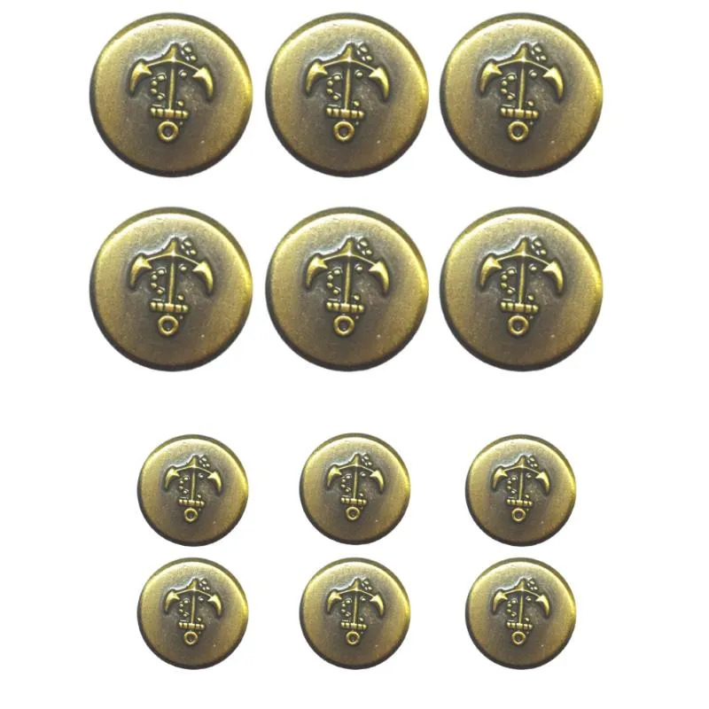 Metallic Golden Anchor Designer Metal Suit Buttons