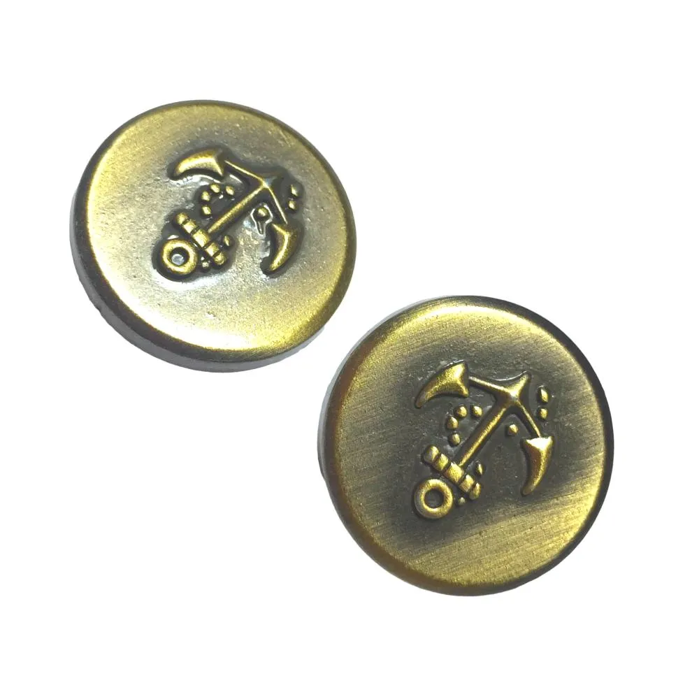Metallic Golden Anchor Designer Metal Suit Buttons