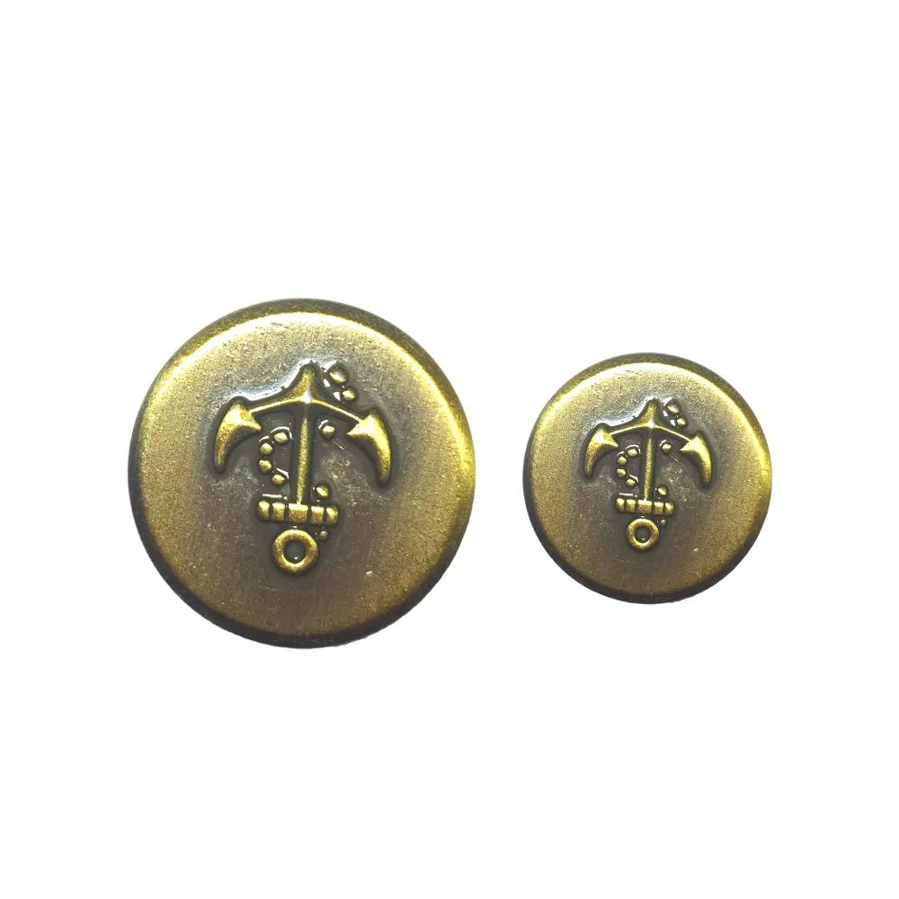 Metallic Golden Anchor Designer Metal Suit Buttons