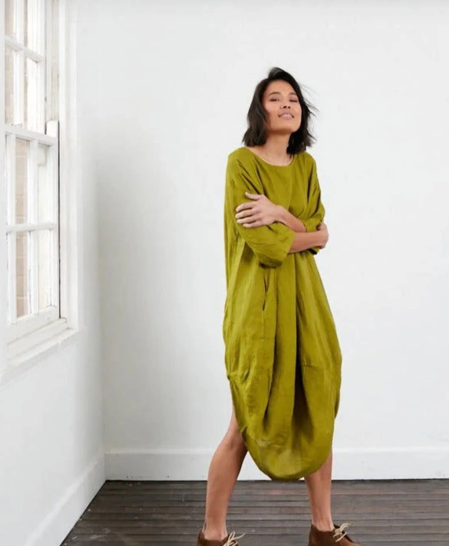 Montaigne Scallop Casual Linen Dress