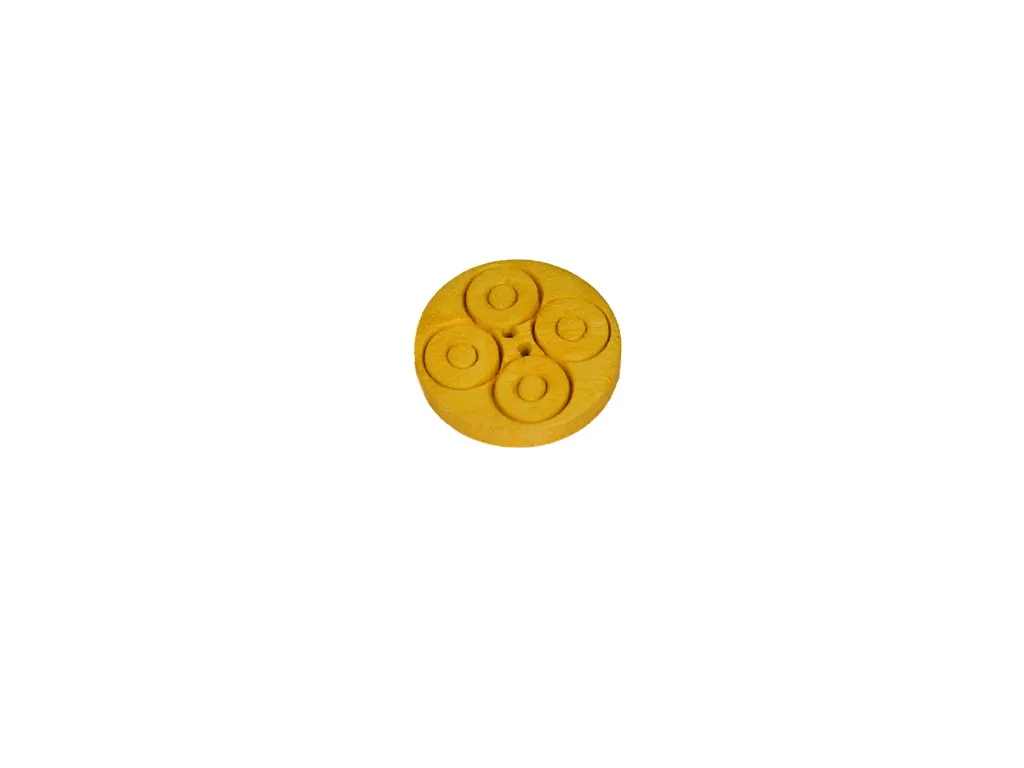 Mustard Designer Geometric 2 Hole Wooden Buttons - 60L