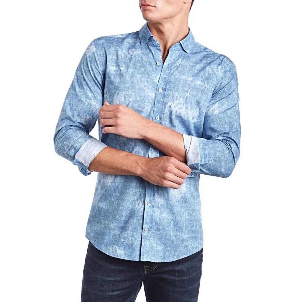 Ocean Blue Slim Fit Dress Shirt