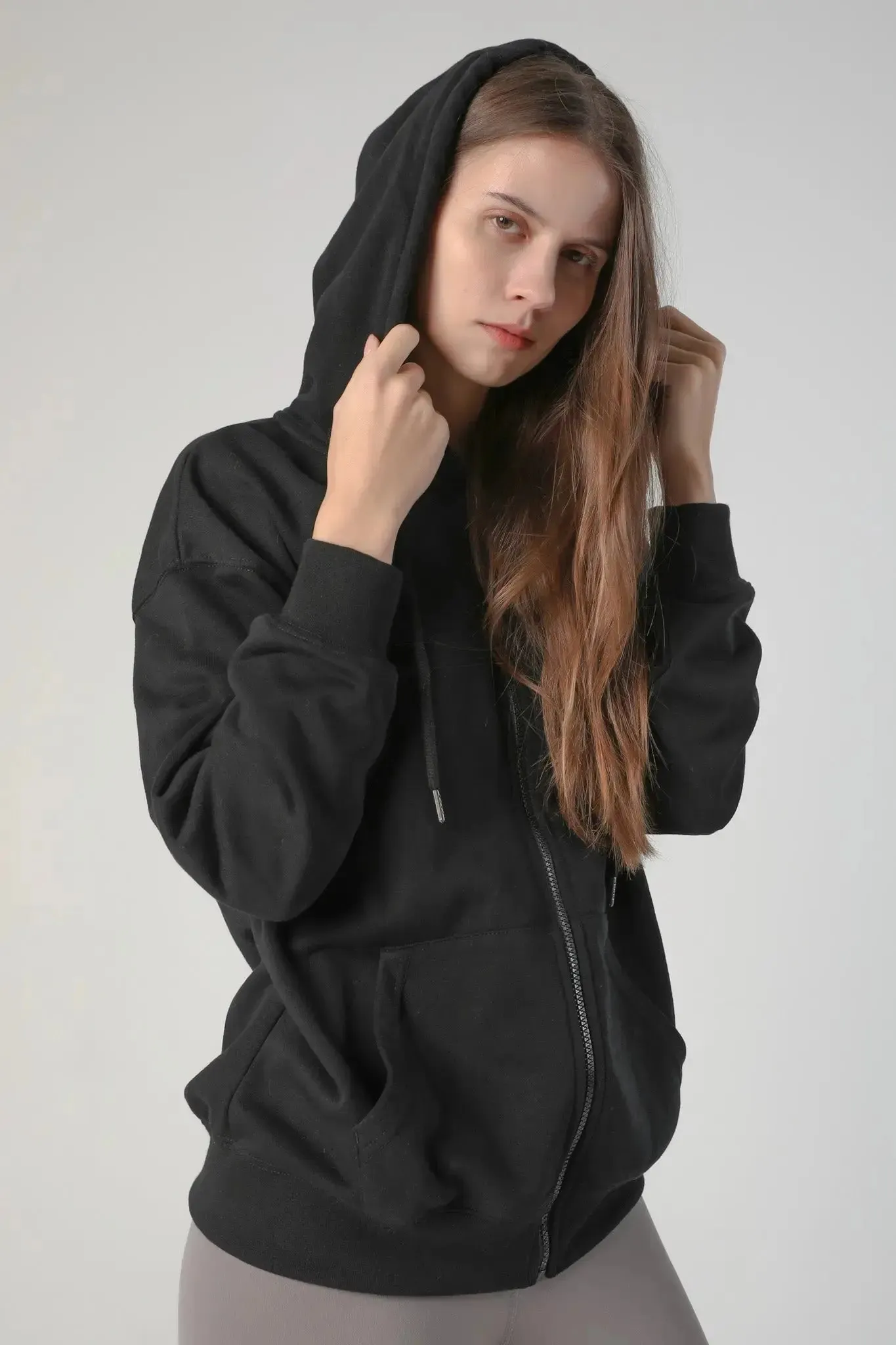 Oversized Zip Hoodie in French Terry