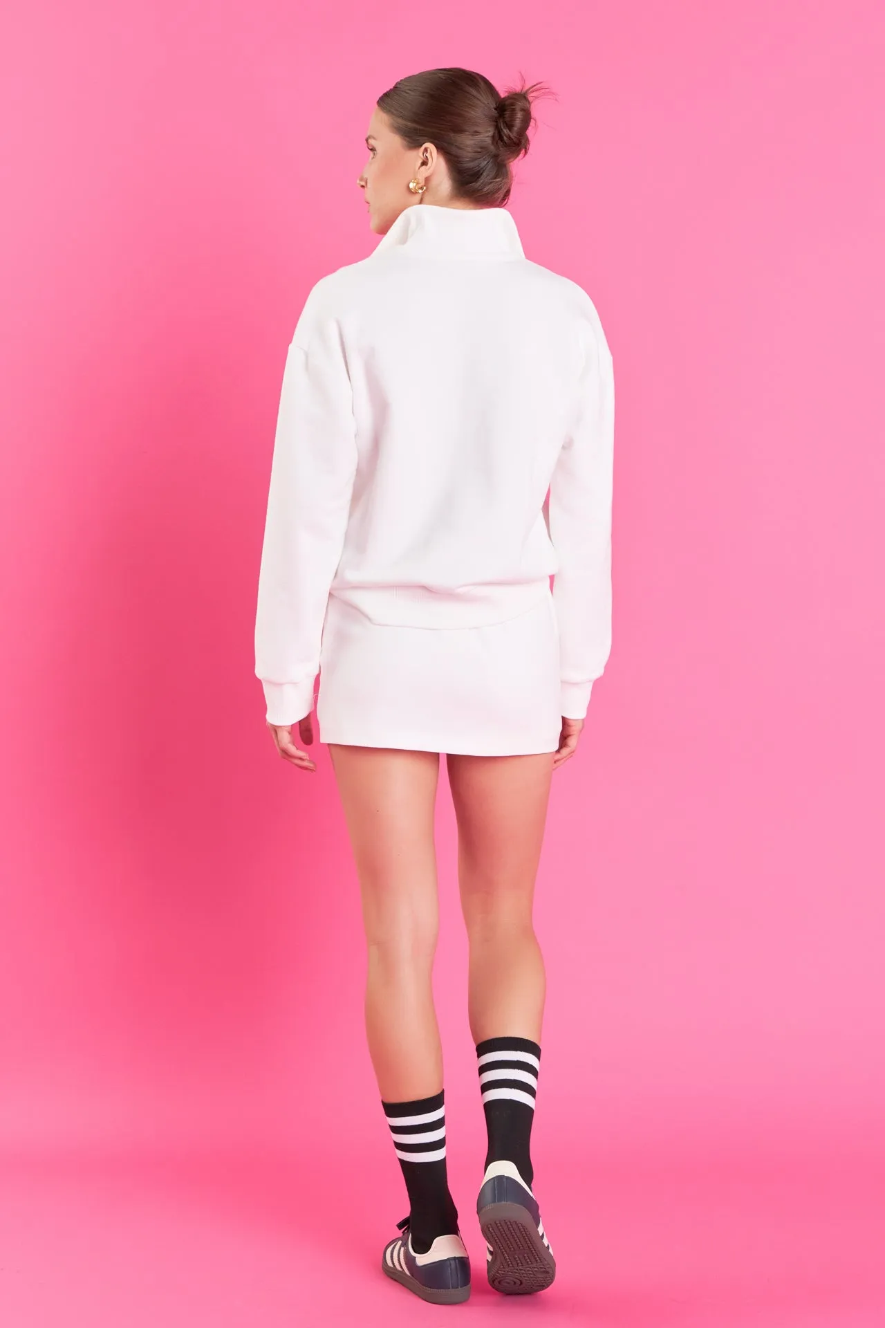 Patch Zip Up Sweatshirt