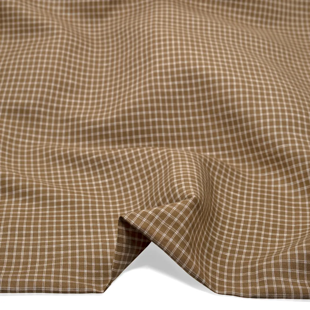 Remnant - 1m - Lattice Linen Lyocell Blend - Antique Gold/White