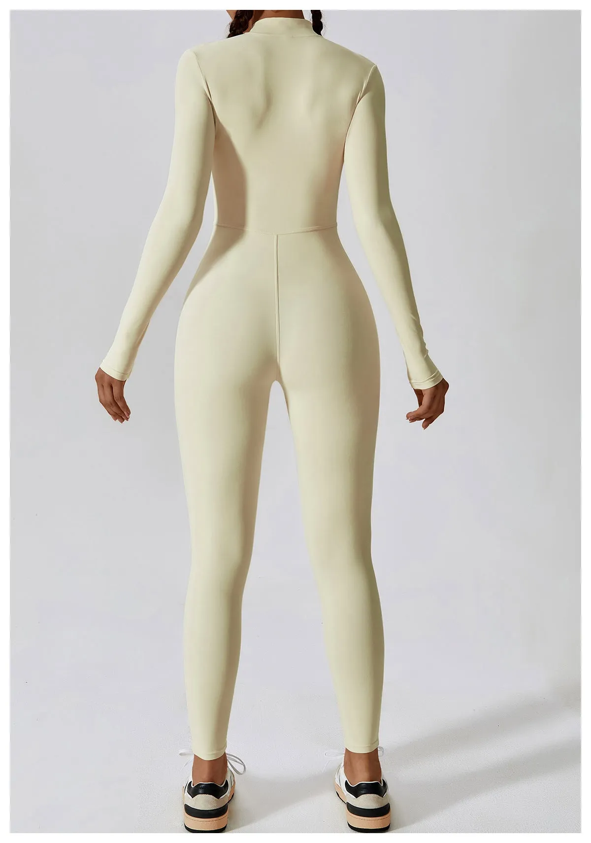 Sculpting Long Sleeve Zip Up Jumpsuit