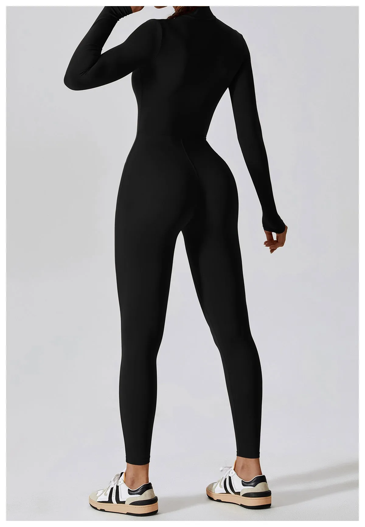 Sculpting Long Sleeve Zip Up Jumpsuit