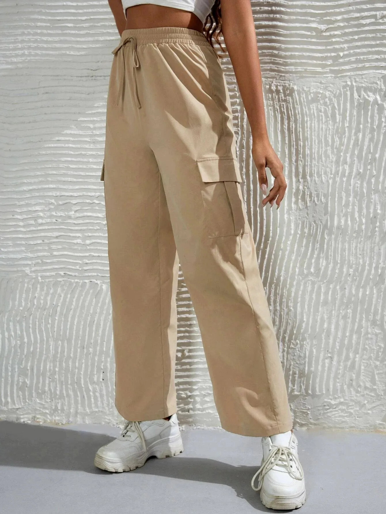 Tie Flap Pocket Cargo Pants