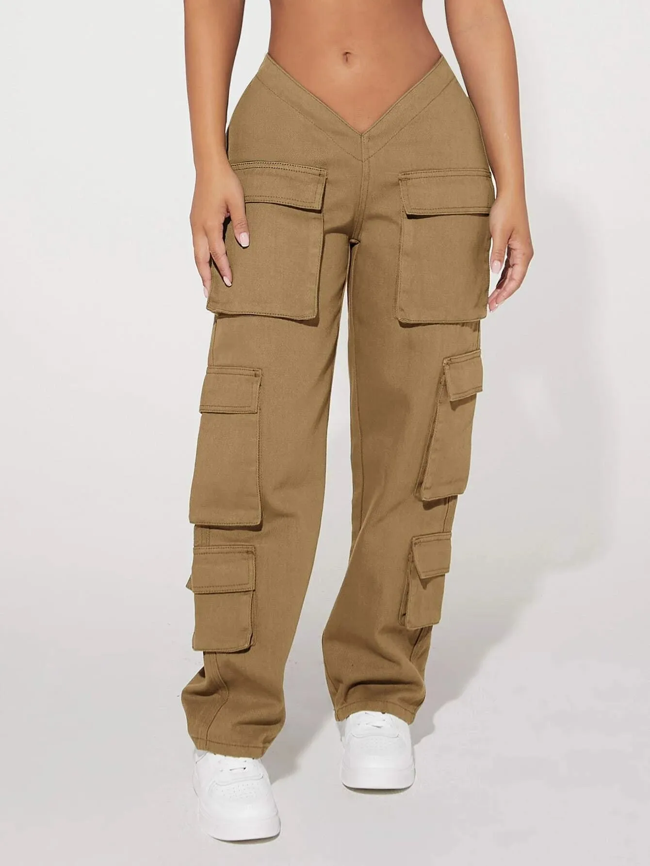 V Waist Flap Pocket Cargo Jean