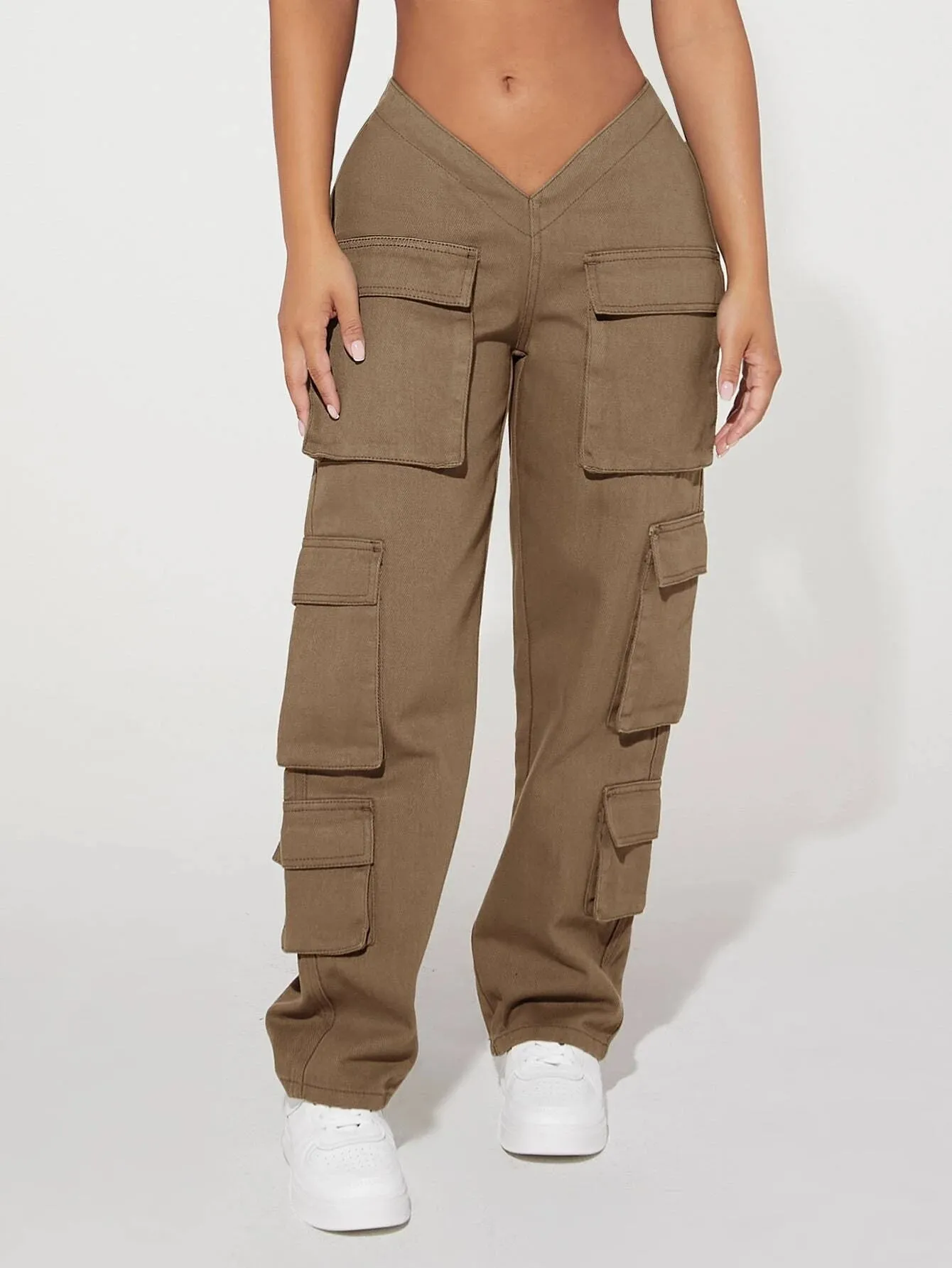 V Waist Flap Pocket Cargo Jean