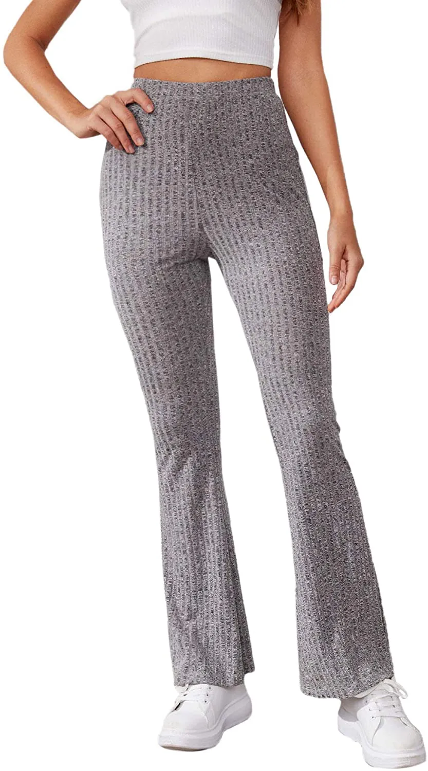 WDIRARA Women's Snakeskin High Waist Casual Flare Bell Bottom Stretch Long Pants
