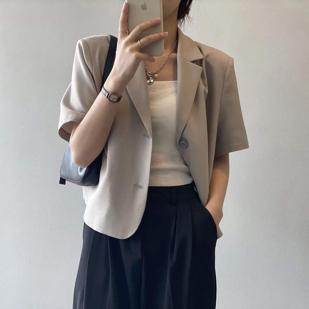 Wjczt Blazers Women S-4XL Solid Office Lady Chic Summer Fashion Single Breasted Casual Popular Crops Basic Ulzzang Notched Outwear New