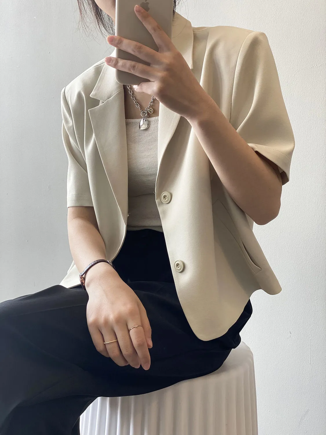 Wjczt Blazers Women S-4XL Solid Office Lady Chic Summer Fashion Single Breasted Casual Popular Crops Basic Ulzzang Notched Outwear New