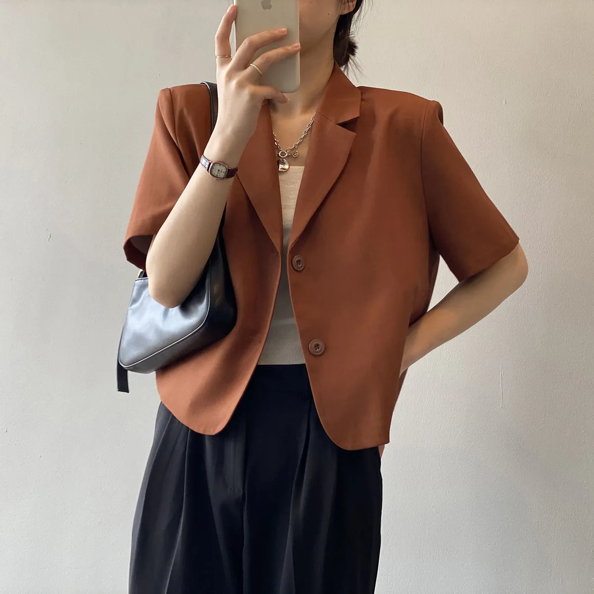 Wjczt Blazers Women S-4XL Solid Office Lady Chic Summer Fashion Single Breasted Casual Popular Crops Basic Ulzzang Notched Outwear New