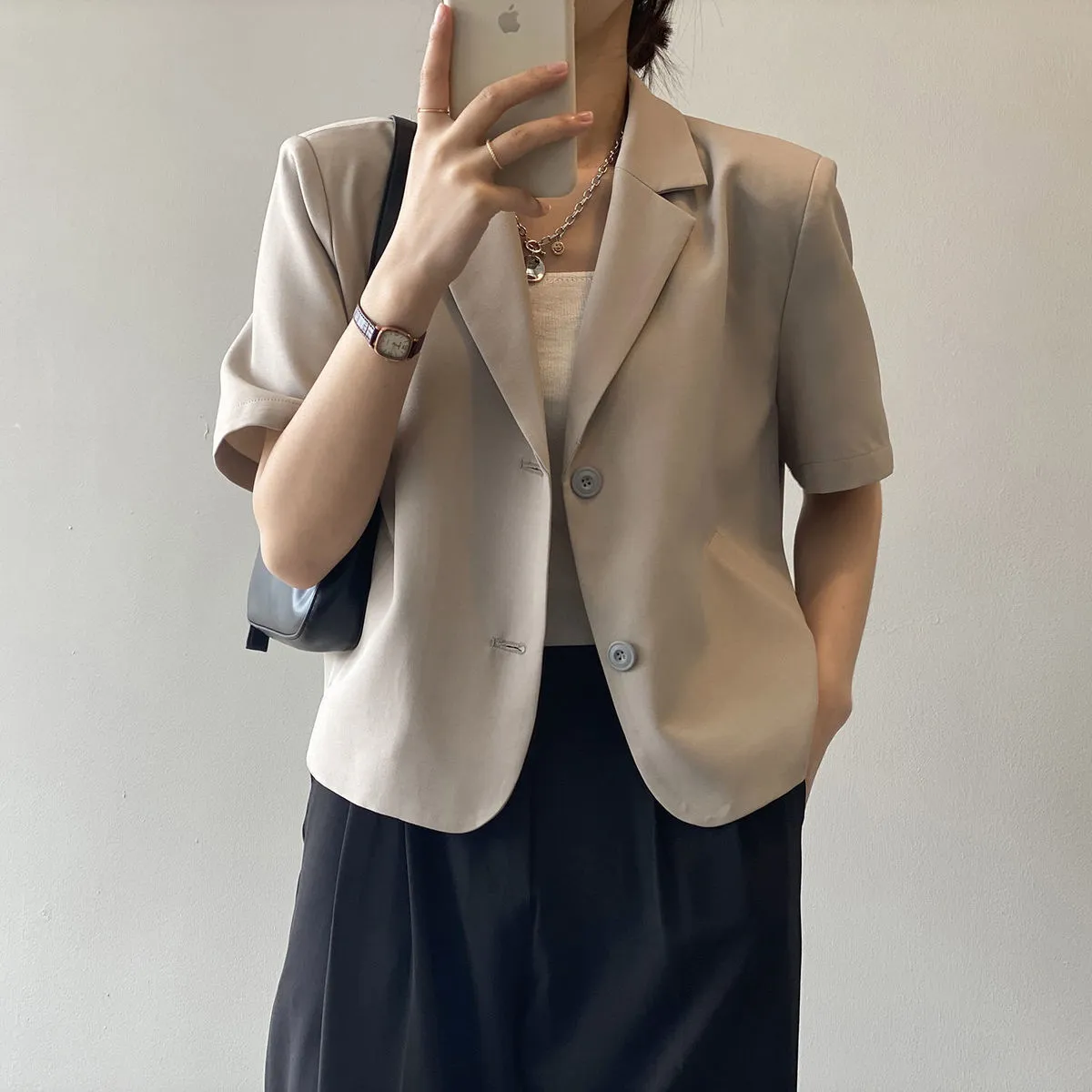Wjczt Blazers Women S-4XL Solid Office Lady Chic Summer Fashion Single Breasted Casual Popular Crops Basic Ulzzang Notched Outwear New