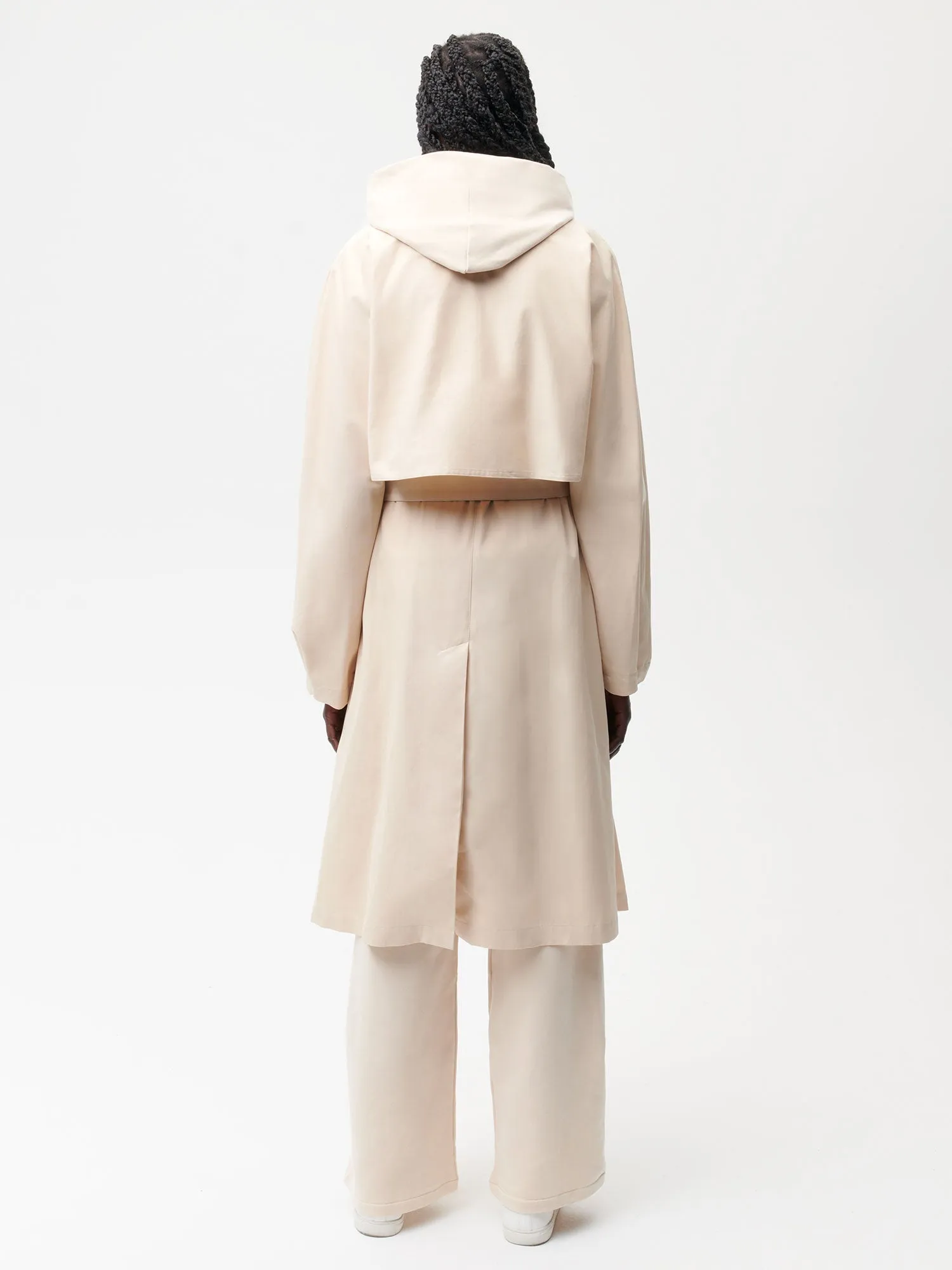 Womens Organic Cotton Trench Coat—sand